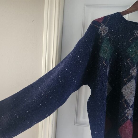 Pendleton Shetland 100% Virgin Wool Blue Argyle Diamond Sweater Mens Size XL - Picture 6 of 9